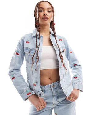 Lee Jeans Rider All Over Cherries Denim Jacket - Blue