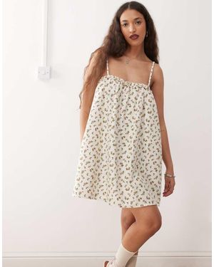 Motel Kamalani Ditsy Floral Mini Dress - Natural