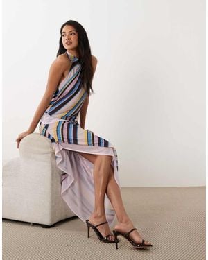 ASOS Stretch Chiffon Asymmetric Maxi Skirt - Pink