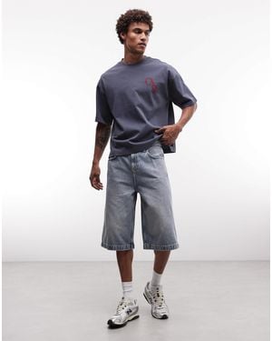 ASOS Longer Length Denim Jorts - Blue