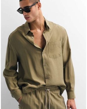 ASOS Camicia Fluida Vestibilità Comoda Color Kaki - Verde