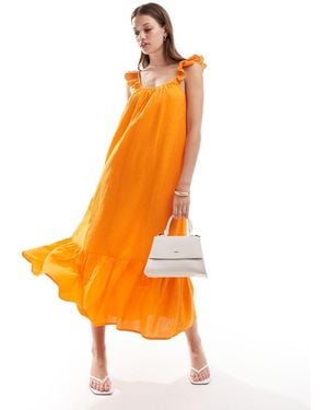 Y.A.S Vestito Lungo Con Maniche - Arancione