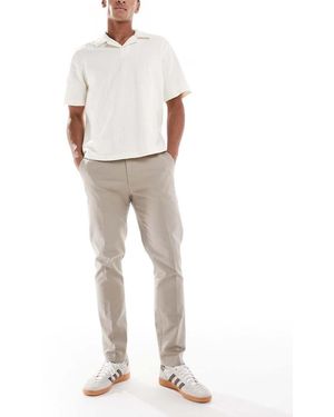 River Island Chinos De Pernera Slim De -Neutro - Blanco