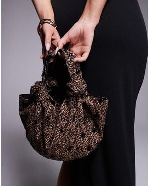 ASOS Embellished Slouchy Clutch Purse With Knot Handles - Black