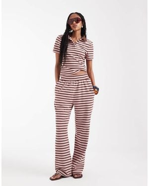 Wanderdoll Frankie Premium Jersey Wide Leg Trousers Co-ord - Pink
