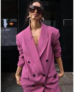 ASOS Tailored Double Breasted Soft Suit Blazer - Pink