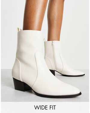 Glamorous Ankle Western Boots - White