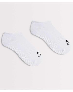 4505 2 Pack Pilates Grip Ankle Sock - Natural