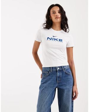 Nike Varsity Graphic Baby Tee - Blue