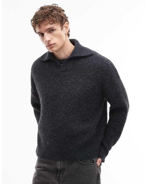 Weekday Jersey De Corte Cuadrado Con Cuello Tipo Polo De - Azul