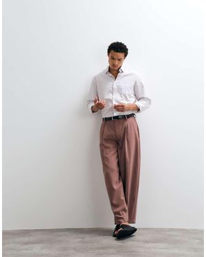 ASOS Smart Wide Barrel Leg Trousers - White
