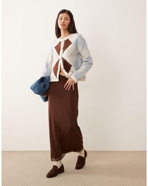 ASOS Mesh Midi Skirt - Natural