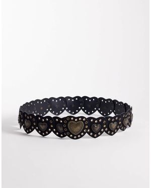 ASOS – taillen- und hüftgürtel aus em wildlederimitat mit metallbeschlägen - Schwarz