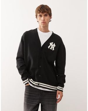 KTZ Cárdigan Con Diseño De Los Ny Yankees De Punto De - Negro
