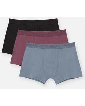 Pull&Bear Confezione Da 3 Boxer - Viola