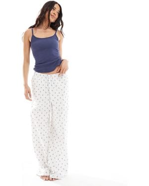 Hollister Pantalones De Pijama Holgados De Talle Bajo Con Estampado De Anclas De - Azul