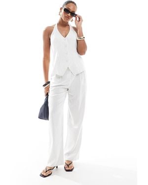 4th & Reckless Tailored Wide Leg Pants Co-ord - White