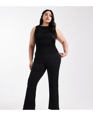 ONLY Rhinestone Flare Trousers - Black