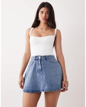 ASOS Denim Mini Circle Skirt - Blue