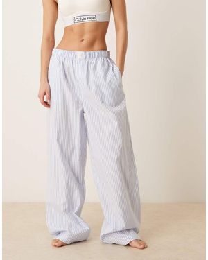Calvin Klein Logo Poplin Pyjama Pant - White