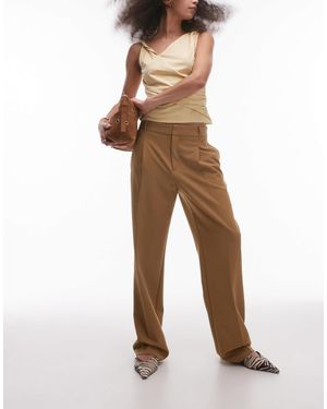 Mango Pintuck Straight Leg Tailored Trouser - Natural