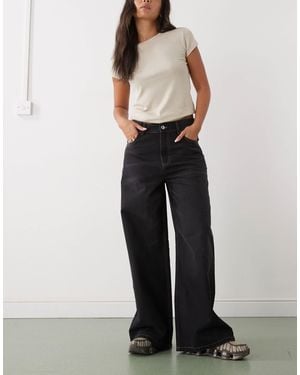 Collusion X003 Wide Leg Mid Rise Jeans - Black