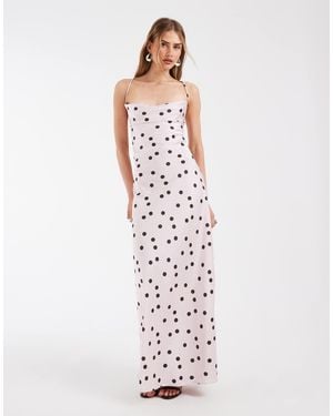 Object – maxi-trägerkleid aus satin - Weiß