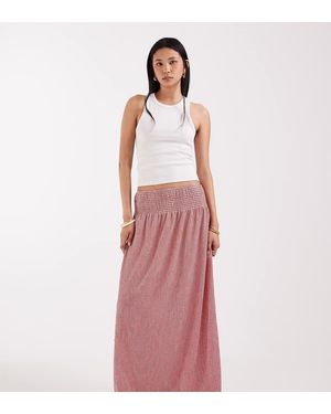 ONLY Maxi Rok Met Gingham Ruit - Roze
