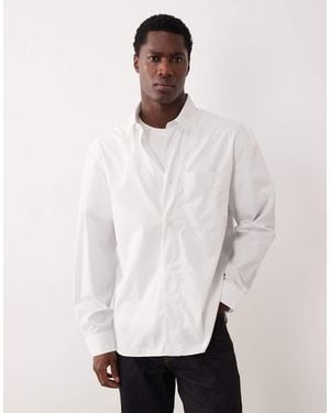 Mango Classic 100% Cotton Striped Shirt - White