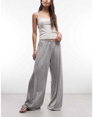 Weekday Wide Leg Drape Trousers - Grey