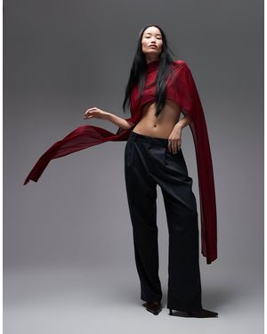 ASOS Floor Length Mesh Cape Top - Red
