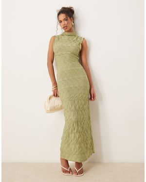 Vila Textured Jersey Maxi Dress - Green
