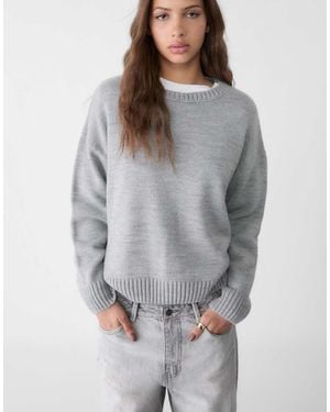 Stradivarius Felpa Girocollo - Grigio