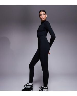 ASOS 4505 Ski & Snow Asos 4505 Tall Ski Thermal Fleece Back Base Layer Long Sleeve Unitard With Sweat Wicking - Blue