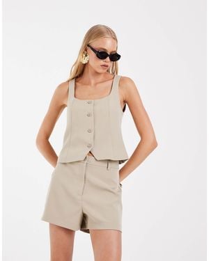 Pieces Hoch taillierte, maßgeschneiderte shorts als kombiteil - Natur