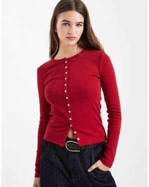 Cotton On Button Detail Cardigan - Red