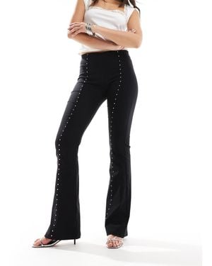 Bershka Bengaline Flared Pants - Blue