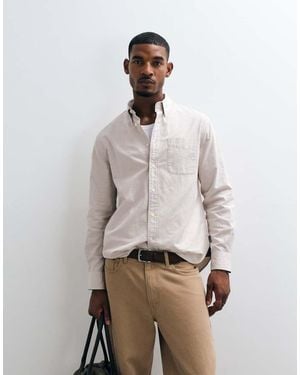 Barbour Authentic Oxford Long Sleeve Shirt - Natural