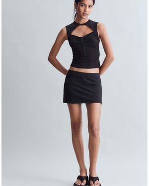 Stradivarius Fitted Ruched Top - Blue