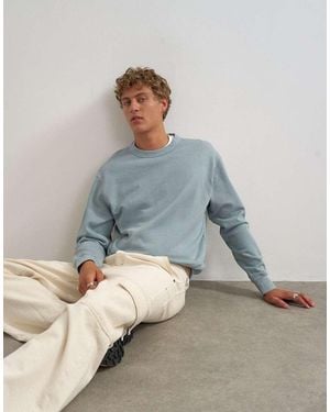 TOPMAN Sudadera De Corte Holgado En - Azul
