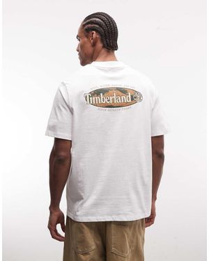 Timberland Camiseta Blanca De Manga Corta Con Estampado Gráfico Ovalado De Logo De - Blanco