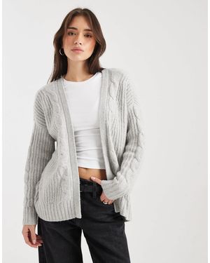 Hollister – offene strickjacke - Grau