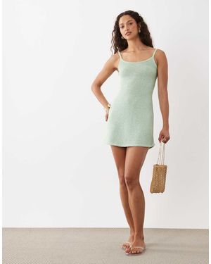 Cotton On Vestido Corto Verde Brillante De Punto
