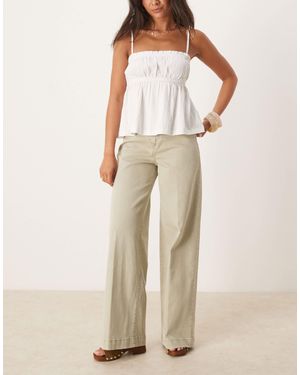 Mango Jean droit large - kaki délavé - Neutre