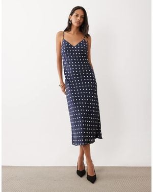Abercrombie & Fitch Maxi Satin Slip Dress - Blue