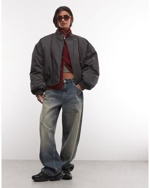 Weekday Oversize-bomberjacke mit knöpfen - Mehrfarbig