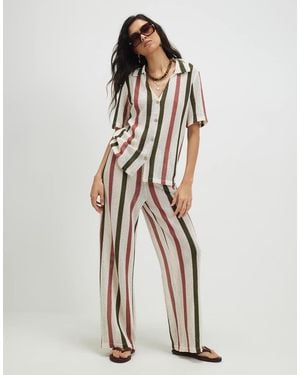 River Island Crochet Stripe Trousers - White