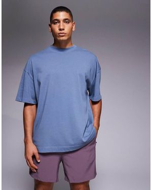 4505 Icon Heavyweight Cotton Oversized T-shirt With Quick Dry Finish - Blue