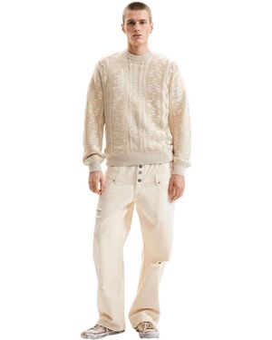 Desigual – vintage-strickpullover - Natur