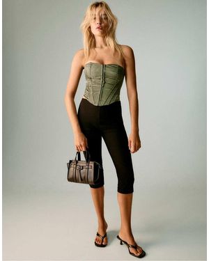 Stradivarius Lace-up Corset - Green